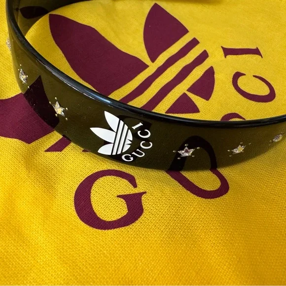 Gucci x Adidas Star Headband Black Resin Limited Collab w  display picture 3